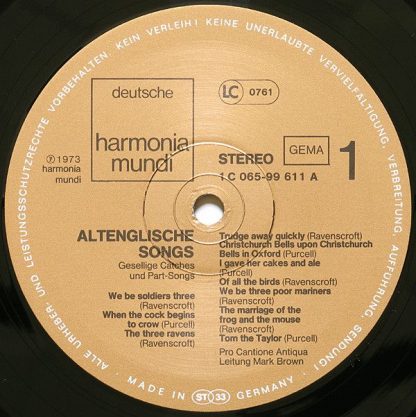 Deutsche Harmonia Mundi 1C 065-99 611 - Altenglische Songs - Image 5
