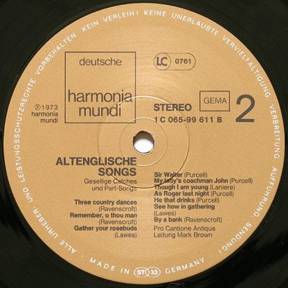 Deutsche Harmonia Mundi 1C 065-99 611 - Altenglische Songs - Image 6
