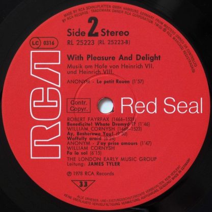 RCA Red Seal RL 25223 - With Pleasure And Delight (Musik Am Hofe - Image 6