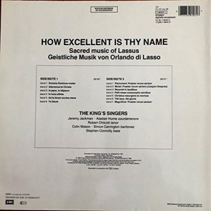 His Master's Voice EL 7 49157 1 - How Excellent Is Thy Name (Sac - Image 2