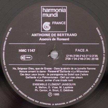 Harmonia Mundi HMC 1147 - Amours De Ronsard - Image 3