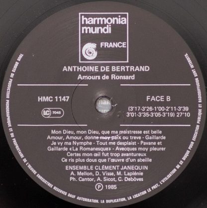 Harmonia Mundi HMC 1147 - Amours De Ronsard - Image 4