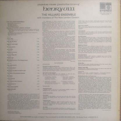 Saga SAGA 5444 - Popular Music From The Time Of Henry VIII - Image 2