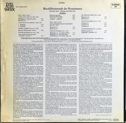 Telefunken 6.42033 AW - Blockflötenmusik Der Renaissance ›Italie - Image 4