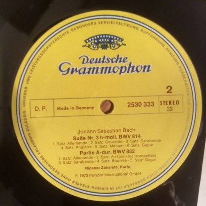 Deutsche Grammophon 2530 333 - Partita BWV 1004 • Suite BWV 814 - Image 4