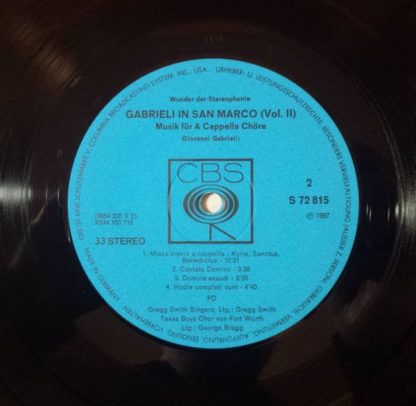 CBS S 72 815 - Gabrieli in San Marco Vol.2 - Musik Für A Cappell - Image 3