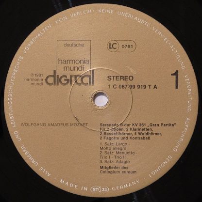 Deutsche Harmonia Mundi 1C 067-99 919 T - Serenade B-Dur KV 361 - Image 3