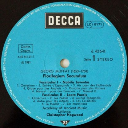 DECCA 6.42641 AW - Hogwood MUFFAT 1983 - Image 3