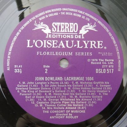 L'Oiseau-Lyre DSLO 517 - Lachrimae 1604 - Image 4