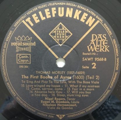 Telefunken SAWT 9568-B - The First Booke Of Ayres - Image 4