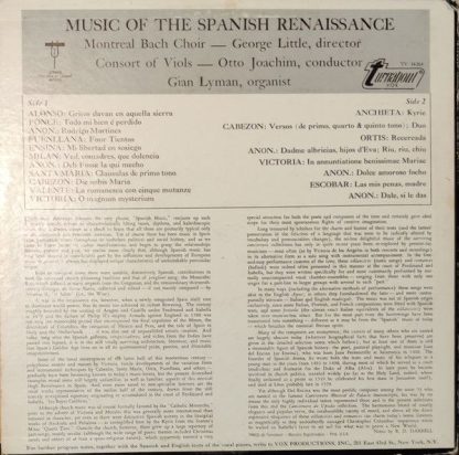 Turnabout TV 34264 - Music Of The Spanish Renaissance At The Cou - Image 2