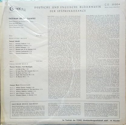 Candide CE 31004 - German & English Music Of The Late Renaissanc - Image 2
