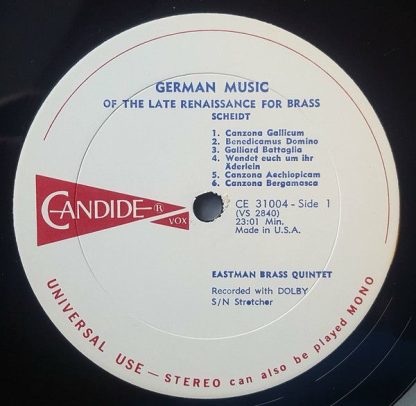 Candide CE 31004 - German & English Music Of The Late Renaissanc - Image 3