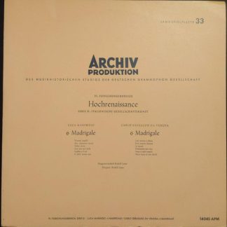 Archiv Produktion 14 045 APM - 6 Madrigals / 6 Madrigals