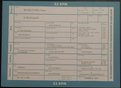 Archiv Produktion 14 045 APM - 6 Madrigals / 6 Madrigals - Image 6