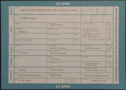 Archiv Produktion 14 045 APM - 6 Madrigals / 6 Madrigals - Image 8
