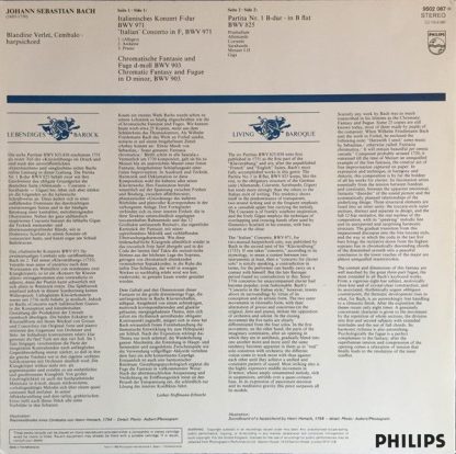 Philips 9502 087 - Italienisches Konzert, Chromatische Fantasie - Image 2