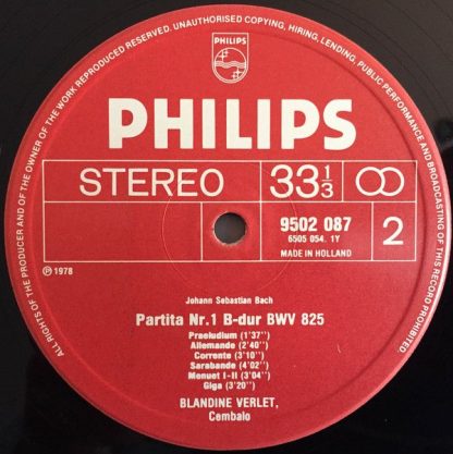 Philips 9502 087 - Italienisches Konzert, Chromatische Fantasie - Image 4