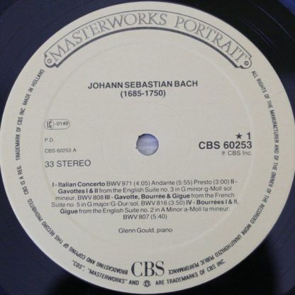 CBS Masterworks CBS 60253 - Italian Concerto, Preludes, Fugues, - Image 3