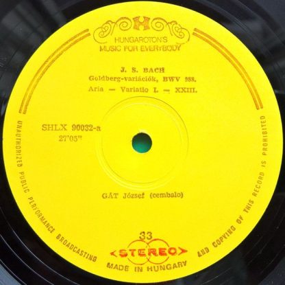 Hungaroton HLX 90032 - Goldberg Variations, Bwv.988 / Sonata No. - Image 3
