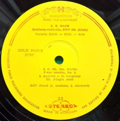 Hungaroton HLX 90032 - Goldberg Variations, Bwv.988 / Sonata No. - Image 4