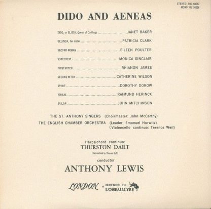 L'Oiseau-Lyre SOL.60047 - Dido and Aeneas - Image 3