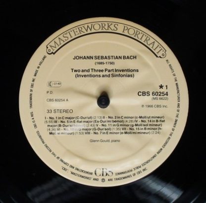 CBS Masterworks CBS 60254 - Two And Three Part Inventions / Zwei - Image 3