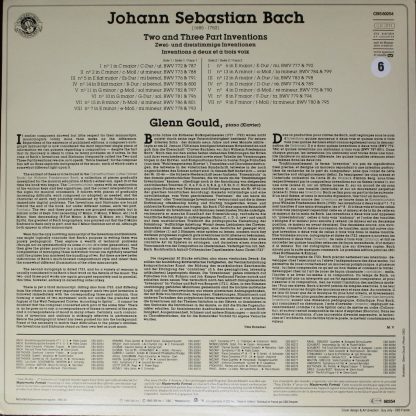 CBS Masterworks CBS 60254 - Two And Three Part Inventions / Zwei - Image 2