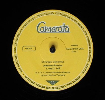 Camerata (2) CMS 30014 LPM - Johannes Passion und Weissagung des - Image 3