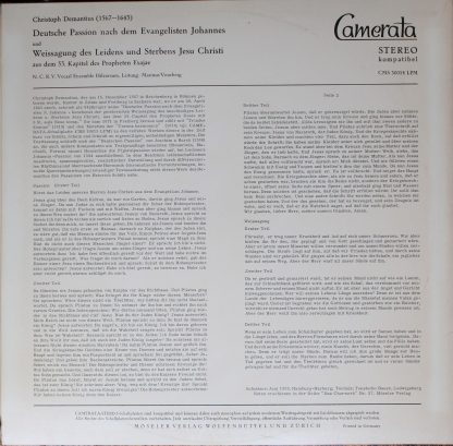 Camerata (2) CMS 30014 LPM - Johannes Passion und Weissagung des - Image 2