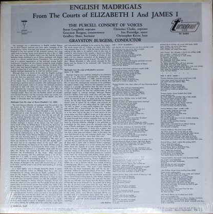 Turnabout TV 34202S - English Madrigals From The Courts Of Eliza - Image 2