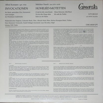 Camerata (2) CMS 30034 LPM - Madrigale Und Kanzonetten von Gesua - Image 2