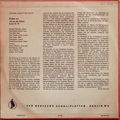 Eterna 7 20 128 - Wachet Auf, Ruft Uns Die Stimme - Kantate Nr. - Image 2