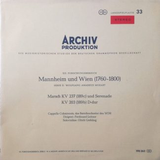 Archiv Produktion 198 363 - Marsch KV 237 (189c) und Serenade KV
