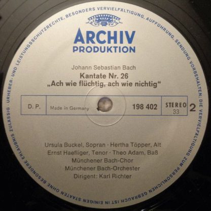 Archiv Produktion 198 402 - »Actus Tragicus«, BWV 106 / Ach Wie - Image 4