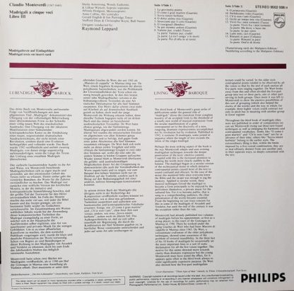 Philips 9502 008 - Madrigali Libro III - Image 2