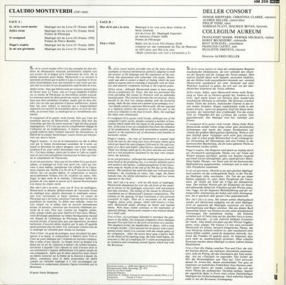 harmonia mundi France HM 209 - Tirsi & Clori (Ballets & Madrigau - Image 2