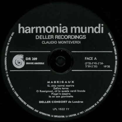 harmonia mundi France HM 209 - Tirsi & Clori (Ballets & Madrigau - Image 3