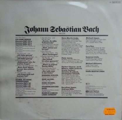 EMI 1C 065-43 076 - Kantate BWV 82a "Ich Habe Genug"/ Kantate BW - Image 3
