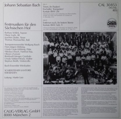 Calig CAL 30 853 - Festmusiken Für Den Sächsischen Hof - Image 4
