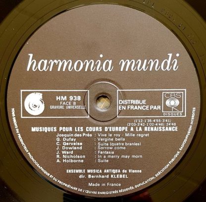 harmonia mundi France HMU 938 - Concerts Et Danses De La Renaiss - Image 4