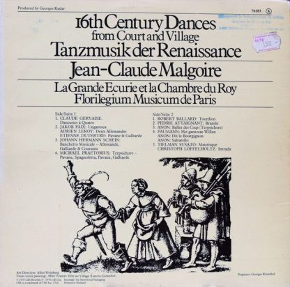 CBS Masterworks 76183 - 16th Century Dances From Court And Villa - Image 2