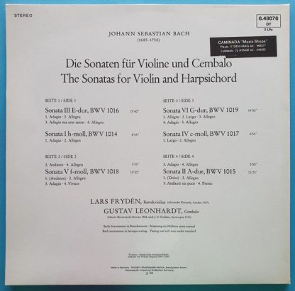 Telefunken 6.48076 DT - Die Sonaten Für Violine & Cembalo = Sona - Image 2