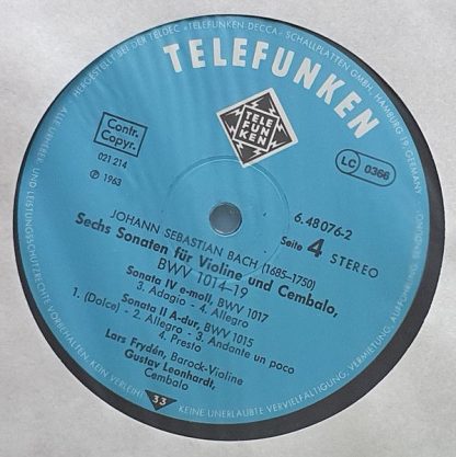 Telefunken 6.48076 DT - Die Sonaten Für Violine & Cembalo = Sona - Image 6