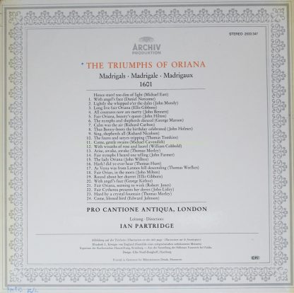 Archiv Produktion 2533 347 - The Triumphs Of Oriana - Image 2