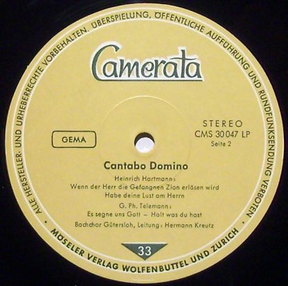 Camerata (2) CMS 30047 - Cantabo Domino , Motetten - Image 2