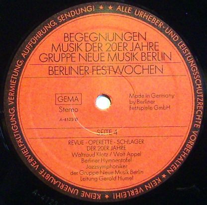 Not On Label A-4122/3 - Berliner Festwochen / Begegnungen / Musi - Image 3