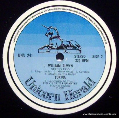 Unicorn Herald UNS 241 - String Quartet In D Minor / String Trio - Image 3