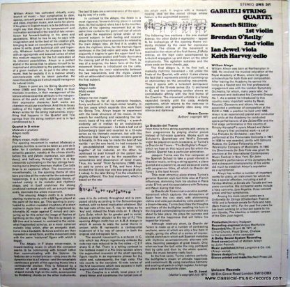 Unicorn Herald UNS 241 - String Quartet In D Minor / String Trio - Image 2