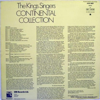EMI Records ASD 3557 - Continental Collection - Image 2